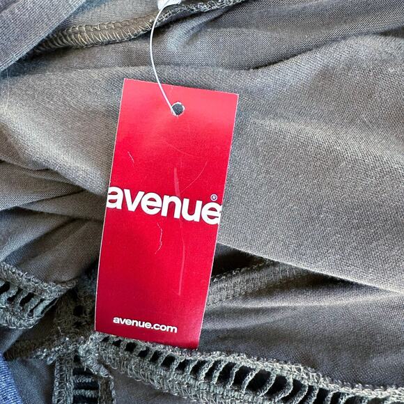 Avenue Cardigan Jacket Green Womens Size 26/28 Open Front Draped Lace Trim NWT - Picture 6 of 10